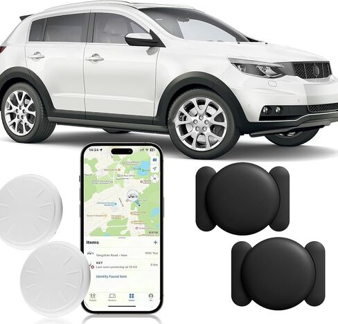 GPS Tracking Device for Vehicles No Monthly Fee,2PCS Real Time GPS Tracker for Car Work with Find My (iOS Only), Mini Car Tracker Device Hidden with Magnetic Case, Black in Saudi Arabia
