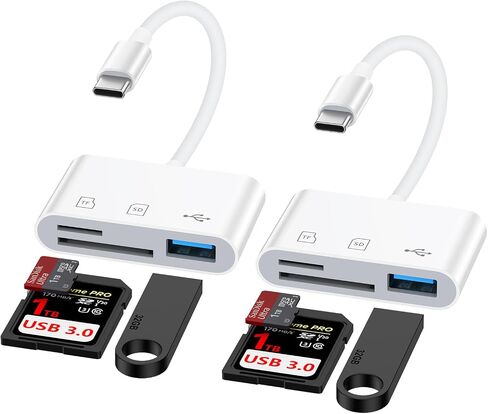 USB Type C Micro SD Card Reader 3 in 1 for iPhone 17 16 15 Pro Max/17 16e in Kuwait