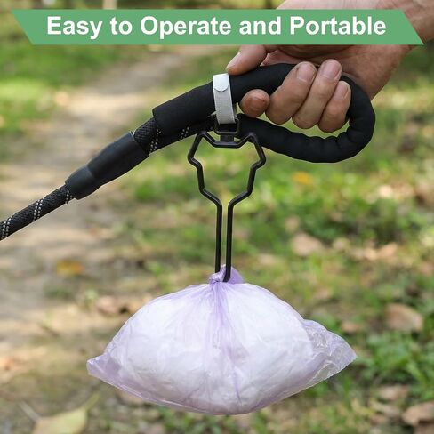 Dog Poop Bag Holder 4 Pack, Reusable Leash Clip - Black in Saudi Arabia