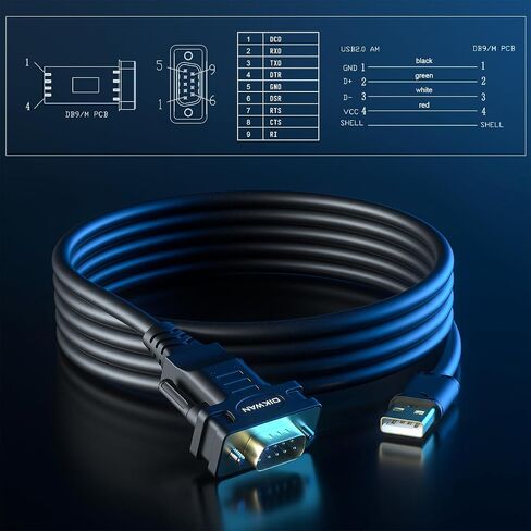 Console Cable USB to RJ45 and 10ft USB Serial Adapter with FTDI Chipset for Windows 11,10, 8, 7, Vista, XP, 2000, Linux and Mac OS(6ft) in Kuwait