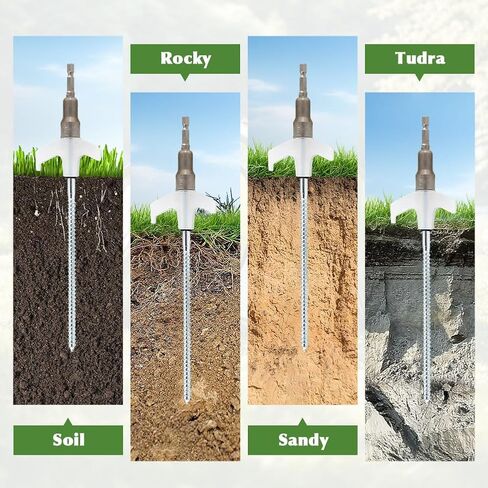 20 Pack Screw-in Tent Stakes, 8-Inch Heavy-Duty Metal Ground Pegs with Hex Head Driver, Spike Puller and Protective Caps, Storage Bag and Box Included, for Camping, Gardening, Glow in the Dark in Saudi Arabia