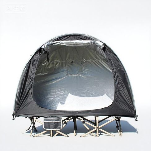 1 Person Solo Cot Tent (Bed Not Included), 210D Silver Fabric, Waterproof, Compact Portable Camping Shelter in Saudi Arabia