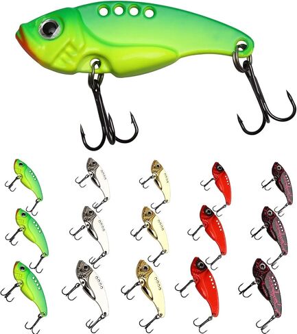 Dovesun Blade Bait Fishing Lures Swimbait Fishing Spoons 15pcs in Kuwait