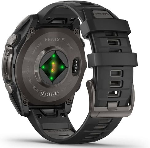 Garmin Fenix 8 47mm AMOLED Sapphire Multisport GPS Smartwatch, Carbon Gray Titanium with Black Silicone Band, 010-02904-20 - Bundle w/Deco Essentials 26-Month CPS Plan in Saudi Arabia