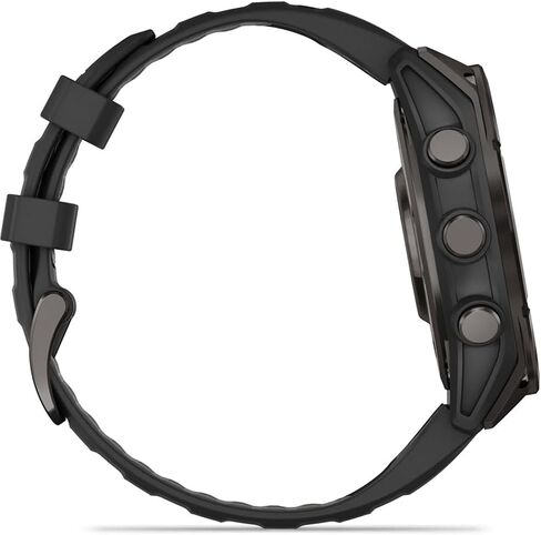 Garmin Fenix 8 47mm AMOLED Sapphire Multisport GPS Smartwatch, Carbon Gray Titanium with Black Silicone Band, 010-02904-20 - Bundle w/Deco Essentials 26-Month CPS Plan in Saudi Arabia