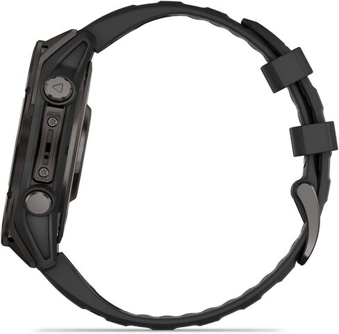 Garmin Fenix 8 47mm AMOLED Sapphire Multisport GPS Smartwatch, Carbon Gray Titanium with Black Silicone Band, 010-02904-20 - Bundle w/Deco Essentials 26-Month CPS Plan in Saudi Arabia