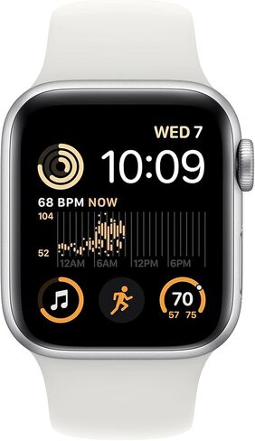 Apple Watch SE (2nd Gen) (GPS + Cellular, 40mm) - Silver Aluminum Case with White Sport Band, M/L (Renewed) in Saudi Arabia