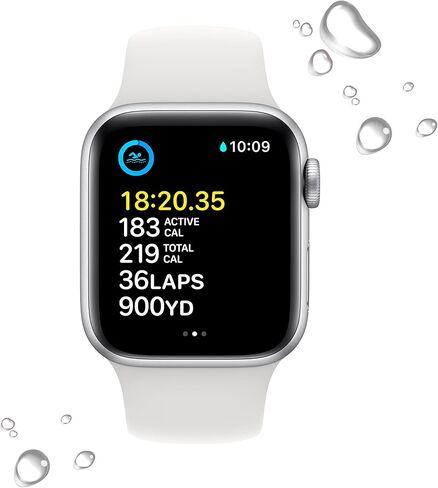Apple Watch SE (2nd Gen) (GPS + Cellular, 40mm) - Silver Aluminum Case with White Sport Band, M/L (Renewed) in Saudi Arabia