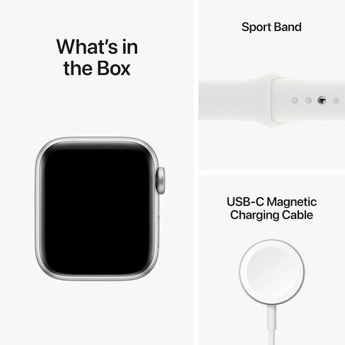 Apple Watch SE (2nd Gen) (GPS + Cellular, 40mm) - Silver Aluminum Case with White Sport Band, M/L (Renewed) in Saudi Arabia