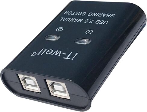 USB Printer Sharing Device Portable Out Stable Converter KVM Switch Splitter Converter Hub, Black, 60 x 70 x 20mm in Kuwait