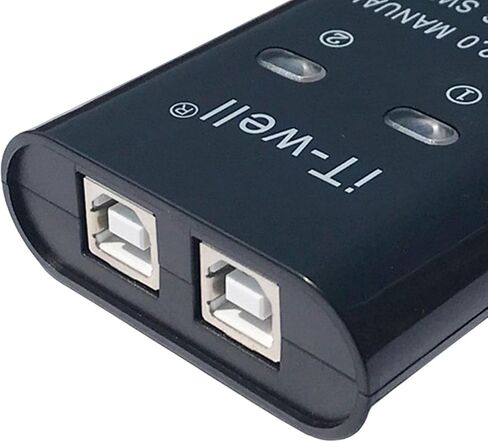 USB Printer Sharing Device Portable Out Stable Converter KVM Switch Splitter Converter Hub, Black, 60 x 70 x 20mm in Kuwait