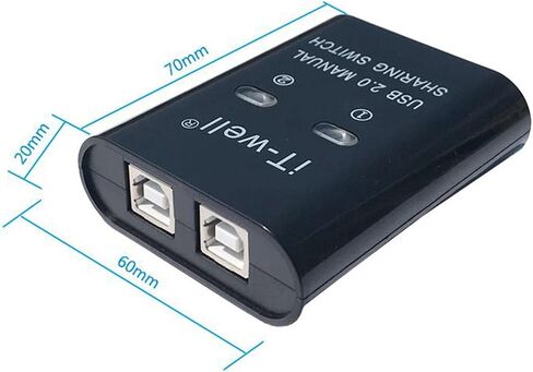 USB Printer Sharing Device Portable Out Stable Converter KVM Switch Splitter Converter Hub, Black, 60 x 70 x 20mm in Kuwait