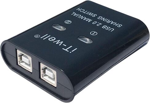 USB Printer Sharing Device Portable Out Stable Converter KVM Switch Splitter Converter Hub, Black, 60 x 70 x 20mm in Kuwait