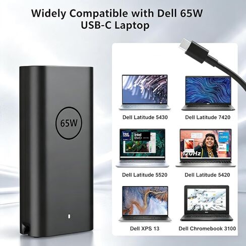 65W USB-C Charger Compatible with Dell Latitude 5420 5520 7420 7430 in Saudi Arabia