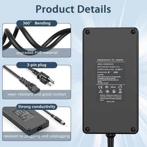 240W 180W Laptop Charger Compatible with Dell Alienware/Precision in Kuwait