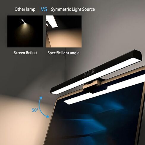 Computer Screen Lamp Light Bar, Dimmable LED Task Lamp with Touch Control, No Glare USB Powered Reading Light for Home Office, Compatible with Monitors up to 1.18 Inches in Saudi Arabia