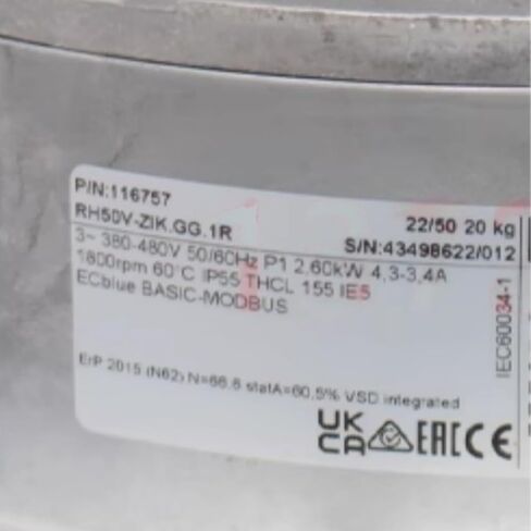 RH50V-ZIK.GG.1R 380-480V 4.3-3.4A 2.60W 1800RPM Cooling Fan 500mm in Kuwait