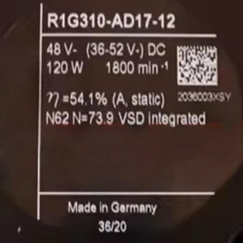 R1G310-AD17-12 48V 120W 1800RPM Cooling Fan 310mm in Kuwait