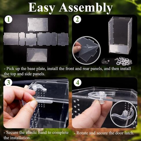 Jumping Spider Enclosure Kit, Acrylic Terrarium with Habitat Decor in Kuwait