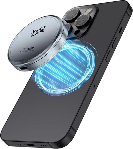 حاوية SSD مغناطيسية M.2 2230 NVME - سعة تخزين تصل إلى 4 تيرابايت، وحدة تخزين خارجية لجهاز iPhone 15/16 Pro Max، ومحول USB C 3.2 Gen2 بسرعة 10 جيجابت في الثانية إلى NVMe، حافظة SSD خارجية من الألومنيوم لأجهزة iPhone وMacBook وiPad in Kuwait