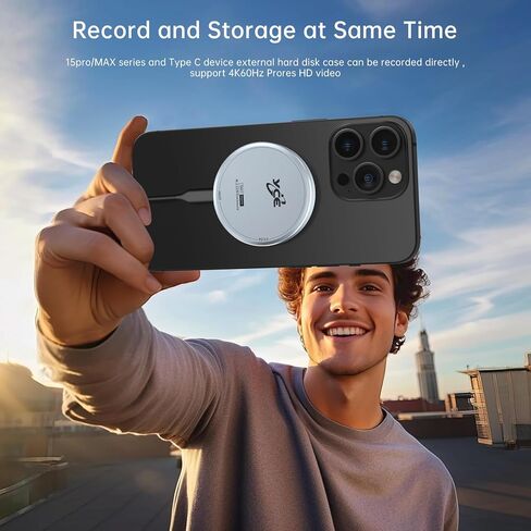 حاوية SSD مغناطيسية M.2 2230 NVME - سعة تخزين تصل إلى 4 تيرابايت، وحدة تخزين خارجية لجهاز iPhone 15/16 Pro Max، ومحول USB C 3.2 Gen2 بسرعة 10 جيجابت في الثانية إلى NVMe، حافظة SSD خارجية من الألومنيوم لأجهزة iPhone وMacBook وiPad in Kuwait