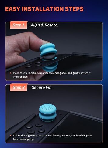 Mumba Thumb Grips for Nintendo Switch 2 with Storage Box, 3 Pairs (6pcs) Anti-Slip Joystick Caps, Ergonomic Design for Enhanced Grip & Precision Control, Accessories for Joy-Con, Blue/Light Red in Kuwait