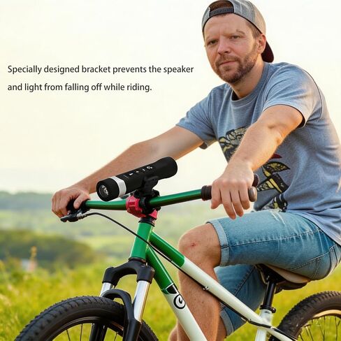 Bike Speaker 2-in-1 Bicycle Bluetooth Speaker & Bike Headlight, IPX5 Waterproof 100 Lumen Front Safety Light with Hands-Free Calls, Quick Install Handlebar Mount for Daily Commute Mountain in Saudi Arabia