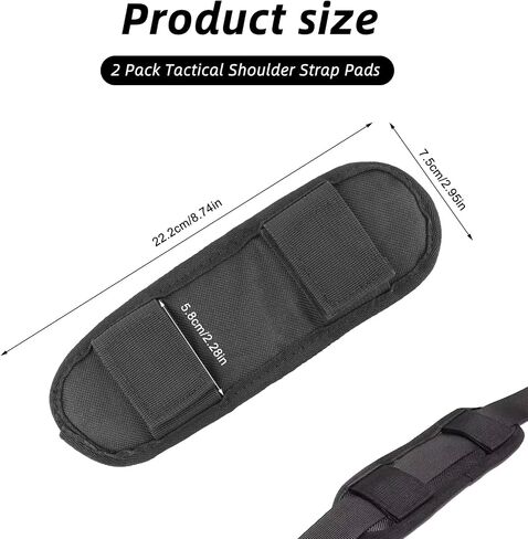 2 Pcs Black Shoulder Strap Pad,Universal Extra Thick Replacement Shoulder Strap Pad, Removable Fastener Cushions for Backpack Satchel Guitar Strap,Black Ergonomic Design for Comfortable Carrying in Saudi Arabia