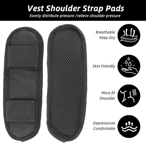 2 Pcs Black Shoulder Strap Pad,Universal Extra Thick Replacement Shoulder Strap Pad, Removable Fastener Cushions for Backpack Satchel Guitar Strap,Black Ergonomic Design for Comfortable Carrying in Saudi Arabia