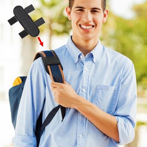 2 Pcs Black Shoulder Strap Pad,Universal Extra Thick Replacement Shoulder Strap Pad, Removable Fastener Cushions for Backpack Satchel Guitar Strap,Black Ergonomic Design for Comfortable Carrying in Saudi Arabia