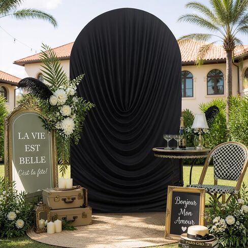 7.2FT & 6FT Ivory Arch Cover Set - Stretchy Fitted Arch Backdrop Cover for Round Top Chiara Backdrop Stand for Wedding Baby Shower Birthday Party Bridal Shower Decorations in Saudi Arabia