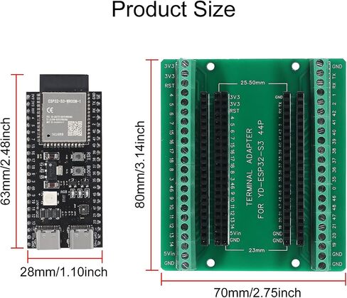 1Sets ESP32 S3 Development Board 2.4G WiFi BT Module Internet of Things ESP32-S3-WROOM-1 N16R8 MCU 44Pin 8M PSRAM with Expansion Adapter in Saudi Arabia