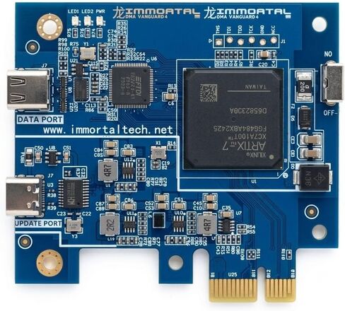 IMMORTAL Vanguard 100T DMA Card – Artix-7 XC7A100T FPGA, PCILeech/MemProcFS Compatible – USB-C/PCIe Direct Memory Access Board – FT601 up to 400 MB/s, Aluminum Heatsink, Firmware-Upgradable in Saudi Arabia