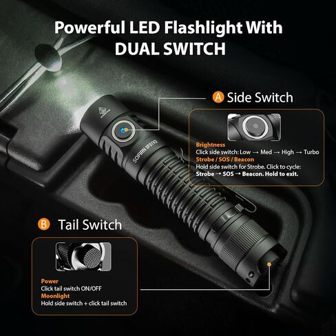 sofirn SP31V3 Tactical Flashlight Rechargeable 2000 Lumen Pocket Flashlight in Kuwait