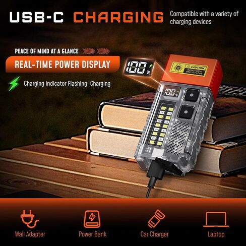 DARKBEAM 365nm UV Flashlight USB-C Black Light with Filter and LCD Display in Kuwait