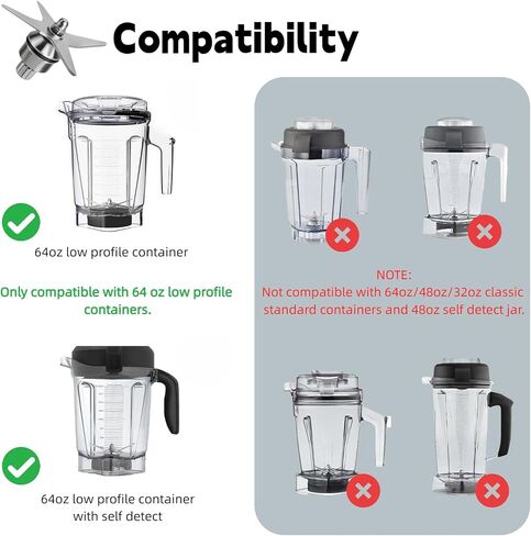 105733 Blade for Vitamix 64oz Low Profile Container, Fits 750 7500 5300 A2500 in Saudi Arabia