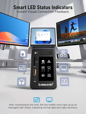 Lemorele Aluminum USB C Docking Station 2HDMI DP 4K 100W Gigabit LAN Hub in Saudi Arabia