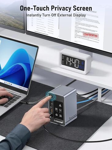 Lemorele Aluminum USB C Docking Station 2HDMI DP 4K 100W Gigabit LAN Hub in Saudi Arabia