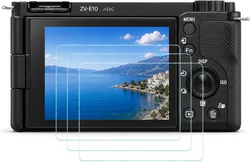 Custom Fit for Sony Alpha ZV-E10 ZVE10 ZV-1F ZV1F ZV-1 II ZV-1 ZVI ZV1II ZV-1M2[Not for ZV-E10 II] Camera Screen Protector – 3-Pack 9H Hardness Tempered Glass, Full-Screen Edge-to-Edge, Bubble-Free in Kuwait