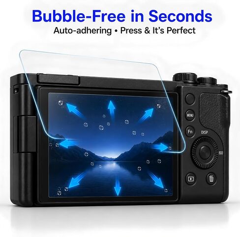 Custom Fit for Sony Alpha ZV-E10 ZVE10 ZV-1F ZV1F ZV-1 II ZV-1 ZVI ZV1II ZV-1M2[Not for ZV-E10 II] Camera Screen Protector – 3-Pack 9H Hardness Tempered Glass, Full-Screen Edge-to-Edge, Bubble-Free in Kuwait