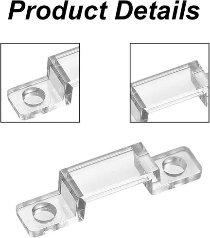 100 Pcs 12mm LED Strip Light Mounting Brackets, Transparent Fixing Clips with 200 Screws, Double Installation Waterproof Light Bar, Easy to Install in Saudi Arabia