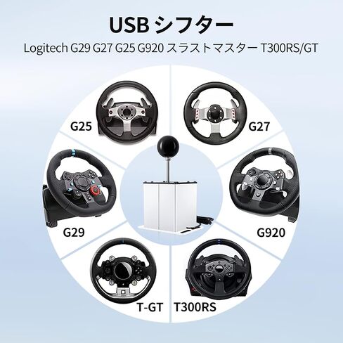 Palumma USB Simulator Shifter, PC USB Simulation Game 6/7+ R H Gear Shifter, Logitech G29 G27 G25 G920 Thrustmaster T300RS/GT Steering Wheel (Optional) (7 + R White) in Saudi Arabia