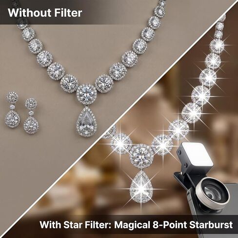 Macro Lens for iPhone 10X Phone Camera Lens Kit with Fill Light & Star Filter, Magnetic Warm/Cool Fill Light Universal Clip for Nail Art & Jewelry Photography in Saudi Arabia