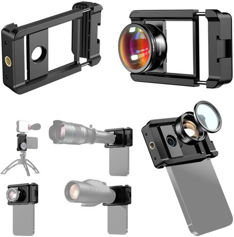 10X Macro Lens Kit Phone Camera Lens + CPL Filter 17mm Thread Phone Clip Clamp Mount Holder with Cold Shoe Mount for Smartphone (Clip Only) in Saudi Arabia