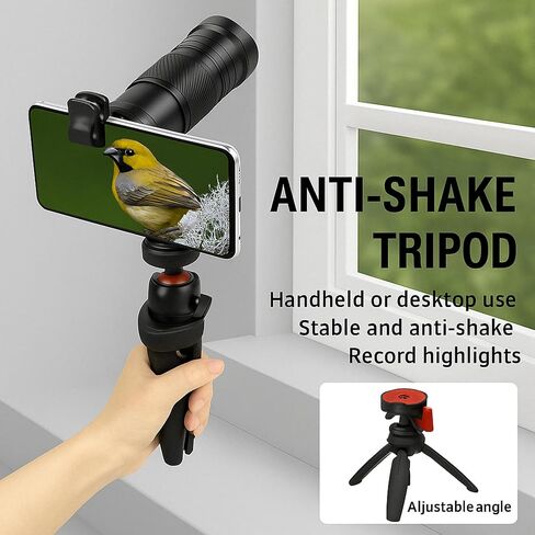 40X HD Telephoto Phone Camera Lens, 2-in-1 Universal Mobile Photography Lens Kit with Adjustable Tripod and Phone Clip, HD External Camera Lens for Most Smartphones Portrait Macro Shooting in Saudi Arabia