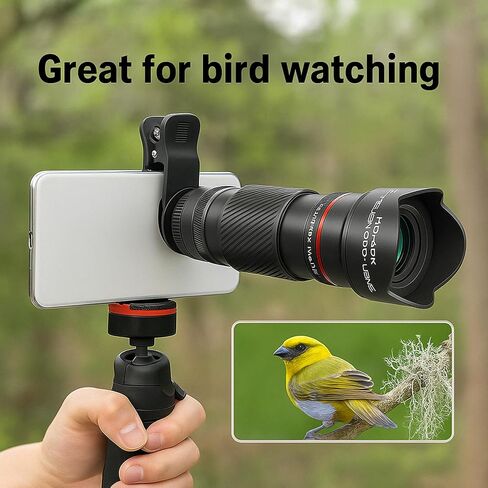 40X HD Telephoto Phone Camera Lens, 2-in-1 Universal Mobile Photography Lens Kit with Adjustable Tripod and Phone Clip, HD External Camera Lens for Most Smartphones Portrait Macro Shooting in Saudi Arabia