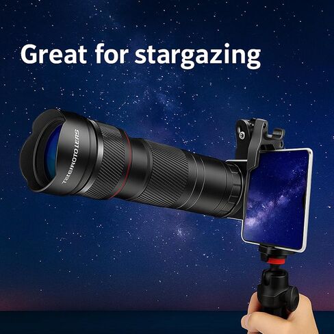 40X HD Telephoto Phone Camera Lens, 2-in-1 Universal Mobile Photography Lens Kit with Adjustable Tripod and Phone Clip, HD External Camera Lens for Most Smartphones Portrait Macro Shooting in Saudi Arabia