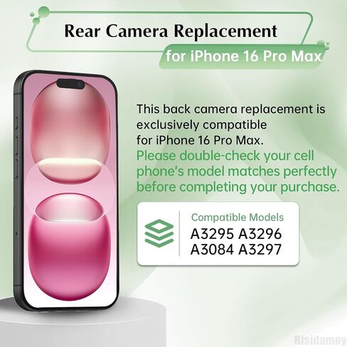 for iPhone 16 Pro Max Rear Camera Replacement 48MP HDR Photo OEM in Saudi Arabia
