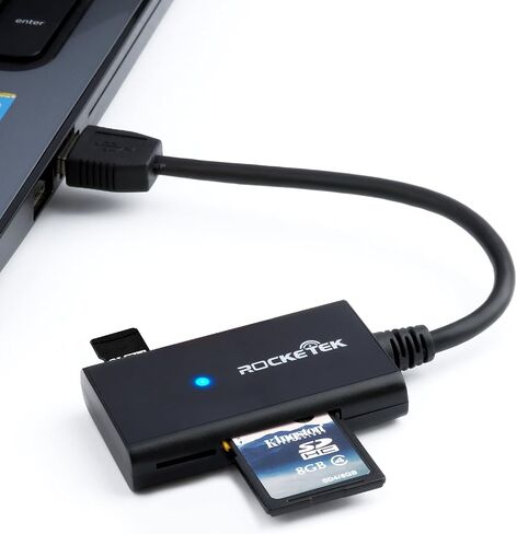 USB 3.0 Dual SD & Micro SD Card Reader, 4-Slot Memory Card Adapter in Saudi Arabia