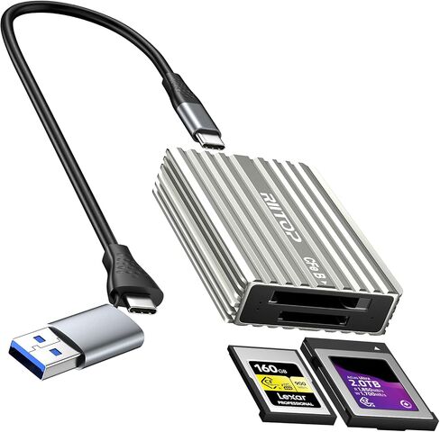 CF Express Card Reader RIITOP CFexpress Type B and Type A to USB C 3.2 Gen 2 10Gbps 2in1 Memory Card Adapter in Saudi Arabia
